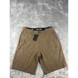 Hurley Mens Hybrid Walkshorts Brown Heathered 4-Way Stretch Water Repellent